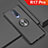 Custodia Silicone Ultra Sottile Morbida Cover con Magnetico Anello Supporto A01 per Oppo R17 Pro Nero