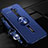 Custodia Silicone Ultra Sottile Morbida Cover con Magnetico Anello Supporto A01 per Oppo Reno2 Blu