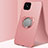 Custodia Silicone Ultra Sottile Morbida Cover con Magnetico Anello Supporto A01 per Oppo Reno4 Z 5G Oro Rosa