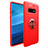 Custodia Silicone Ultra Sottile Morbida Cover con Magnetico Anello Supporto A01 per Samsung Galaxy S10 5G Rosso