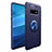 Custodia Silicone Ultra Sottile Morbida Cover con Magnetico Anello Supporto A01 per Samsung Galaxy S10 Blu