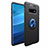 Custodia Silicone Ultra Sottile Morbida Cover con Magnetico Anello Supporto A01 per Samsung Galaxy S10 Blu e Nero