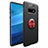 Custodia Silicone Ultra Sottile Morbida Cover con Magnetico Anello Supporto A01 per Samsung Galaxy S10 Plus Rosso e Nero
