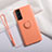 Custodia Silicone Ultra Sottile Morbida Cover con Magnetico Anello Supporto A01 per Samsung Galaxy S21 Plus 5G Arancione