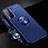 Custodia Silicone Ultra Sottile Morbida Cover con Magnetico Anello Supporto A01 per Samsung Galaxy S21 Plus 5G Blu