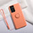 Custodia Silicone Ultra Sottile Morbida Cover con Magnetico Anello Supporto A01 per Samsung Galaxy S21 Ultra 5G Arancione