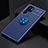 Custodia Silicone Ultra Sottile Morbida Cover con Magnetico Anello Supporto A01 per Samsung Galaxy S21 Ultra 5G Blu