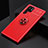 Custodia Silicone Ultra Sottile Morbida Cover con Magnetico Anello Supporto A01 per Samsung Galaxy S21 Ultra 5G Rosso