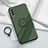 Custodia Silicone Ultra Sottile Morbida Cover con Magnetico Anello Supporto A01 per Vivo Y11s Verde Notte