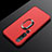 Custodia Silicone Ultra Sottile Morbida Cover con Magnetico Anello Supporto A01 per Xiaomi Mi 10 Pro Rosso