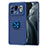 Custodia Silicone Ultra Sottile Morbida Cover con Magnetico Anello Supporto A01 per Xiaomi Mi 11 Ultra 5G Blu