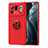Custodia Silicone Ultra Sottile Morbida Cover con Magnetico Anello Supporto A01 per Xiaomi Mi 11 Ultra 5G Rosso