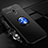 Custodia Silicone Ultra Sottile Morbida Cover con Magnetico Anello Supporto A01 per Xiaomi Redmi 8A Blu e Nero