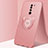 Custodia Silicone Ultra Sottile Morbida Cover con Magnetico Anello Supporto A01 per Xiaomi Redmi 9 Oro Rosa