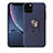 Custodia Silicone Ultra Sottile Morbida Cover con Magnetico Anello Supporto A02 per Apple iPhone 11 Pro Blu