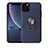 Custodia Silicone Ultra Sottile Morbida Cover con Magnetico Anello Supporto A02 per Apple iPhone 11 Pro Max Blu