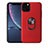 Custodia Silicone Ultra Sottile Morbida Cover con Magnetico Anello Supporto A02 per Apple iPhone 11 Pro Max Rosso