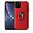 Custodia Silicone Ultra Sottile Morbida Cover con Magnetico Anello Supporto A02 per Apple iPhone 11 Pro Rosso