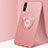Custodia Silicone Ultra Sottile Morbida Cover con Magnetico Anello Supporto A02 per Huawei Enjoy 10e Oro Rosa