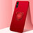 Custodia Silicone Ultra Sottile Morbida Cover con Magnetico Anello Supporto A02 per Huawei Enjoy 10e Rosso