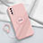 Custodia Silicone Ultra Sottile Morbida Cover con Magnetico Anello Supporto A02 per Huawei Enjoy 20 Pro 5G Rosa