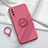 Custodia Silicone Ultra Sottile Morbida Cover con Magnetico Anello Supporto A02 per Huawei Enjoy 20 Pro 5G Rosso Rosa