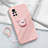 Custodia Silicone Ultra Sottile Morbida Cover con Magnetico Anello Supporto A02 per Huawei Nova 8 5G Rosa