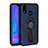 Custodia Silicone Ultra Sottile Morbida Cover con Magnetico Anello Supporto A02 per Huawei P20 Lite Blu