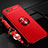 Custodia Silicone Ultra Sottile Morbida Cover con Magnetico Anello Supporto A02 per Oppo A12e Rosso