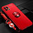 Custodia Silicone Ultra Sottile Morbida Cover con Magnetico Anello Supporto A02 per Oppo A72 5G Rosso