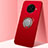 Custodia Silicone Ultra Sottile Morbida Cover con Magnetico Anello Supporto A02 per Oppo Ace2 Rosso