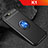 Custodia Silicone Ultra Sottile Morbida Cover con Magnetico Anello Supporto A02 per Oppo K1 Blu e Nero