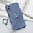 Custodia Silicone Ultra Sottile Morbida Cover con Magnetico Anello Supporto A02 per Oppo K7x 5G Grigio Lavanda