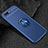 Custodia Silicone Ultra Sottile Morbida Cover con Magnetico Anello Supporto A02 per Oppo R17 Neo Blu