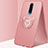 Custodia Silicone Ultra Sottile Morbida Cover con Magnetico Anello Supporto A02 per Oppo R17 Pro Oro Rosa