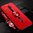 Custodia Silicone Ultra Sottile Morbida Cover con Magnetico Anello Supporto A02 per Oppo Reno2 Z Rosso