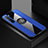 Custodia Silicone Ultra Sottile Morbida Cover con Magnetico Anello Supporto A02 per Oppo Reno3 Blu