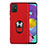 Custodia Silicone Ultra Sottile Morbida Cover con Magnetico Anello Supporto A02 per Samsung Galaxy A71 5G Rosso