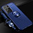 Custodia Silicone Ultra Sottile Morbida Cover con Magnetico Anello Supporto A02 per Samsung Galaxy S21 Ultra 5G Blu