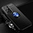 Custodia Silicone Ultra Sottile Morbida Cover con Magnetico Anello Supporto A02 per Samsung Galaxy S22 Ultra 5G Blu e Nero
