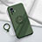 Custodia Silicone Ultra Sottile Morbida Cover con Magnetico Anello Supporto A02 per Vivo X50 Pro 5G Verde