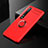 Custodia Silicone Ultra Sottile Morbida Cover con Magnetico Anello Supporto A02 per Xiaomi Mi 10 Pro Rosso