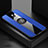 Custodia Silicone Ultra Sottile Morbida Cover con Magnetico Anello Supporto A02 per Xiaomi Redmi 8A Blu