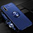 Custodia Silicone Ultra Sottile Morbida Cover con Magnetico Anello Supporto A03 per Huawei Honor 9X Blu