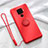 Custodia Silicone Ultra Sottile Morbida Cover con Magnetico Anello Supporto A03 per Huawei Mate 30 Lite Rosso