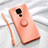 Custodia Silicone Ultra Sottile Morbida Cover con Magnetico Anello Supporto A03 per Huawei Nova 5i Pro Arancione