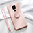 Custodia Silicone Ultra Sottile Morbida Cover con Magnetico Anello Supporto A03 per Huawei Nova 5i Pro Rosa