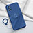 Custodia Silicone Ultra Sottile Morbida Cover con Magnetico Anello Supporto A03 per Oppo A52 Blu