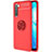 Custodia Silicone Ultra Sottile Morbida Cover con Magnetico Anello Supporto A03 per Oppo Find X2 Lite Rosso