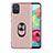 Custodia Silicone Ultra Sottile Morbida Cover con Magnetico Anello Supporto A03 per Samsung Galaxy A71 5G Oro Rosa